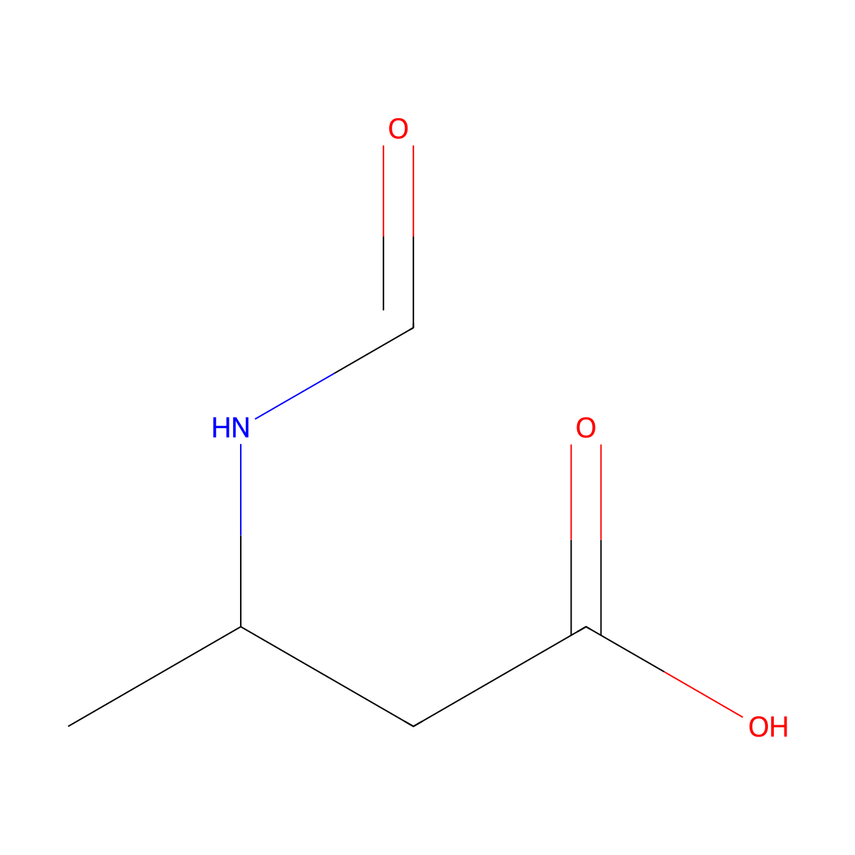 3-Formamidobutanoic acid molecular structure, CAS 106874-00-4
