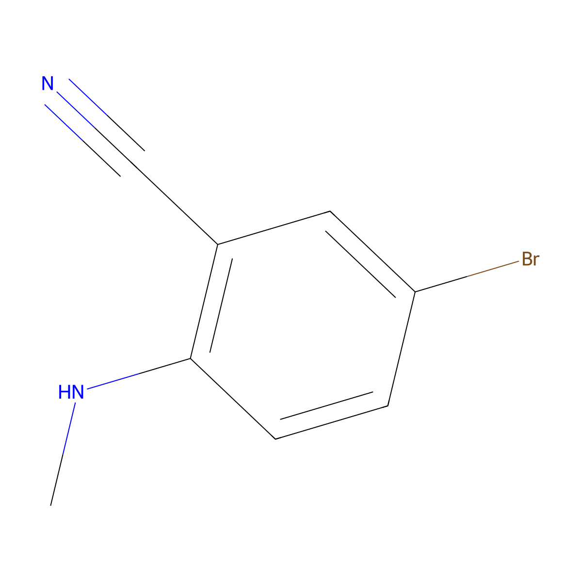 5-Bromo-2-methylamino-benzonitrile molecular structure, CAS 106874-91-3