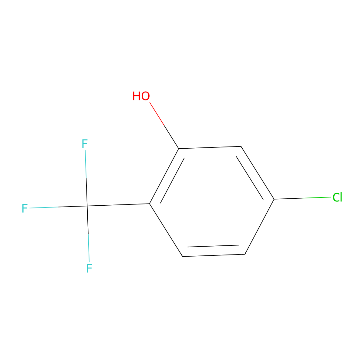5-Chloro-2-(trifluoromethyl)phenol molecular structure, CAS 106877-35-4