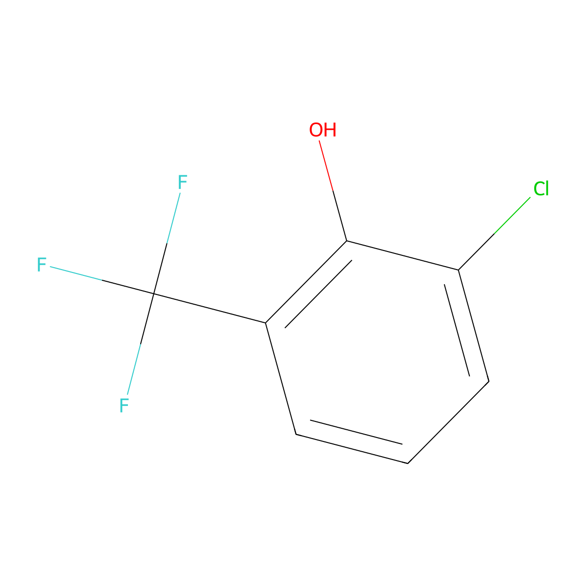 2-Chloro-6-(trifluoromethyl)phenol molecular structure, CAS 106877-36-5