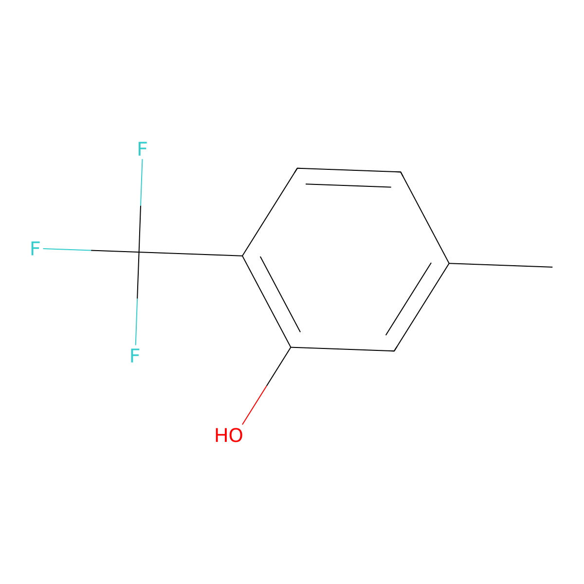 5-Methyl-2-(trifluoromethyl)phenol molecular structure, CAS 106877-38-7