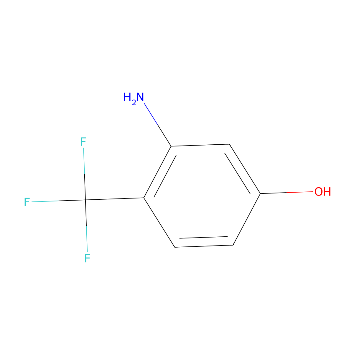 3-Amino-4-(trifluoromethyl)phenol molecular structure, CAS 106877-46-7