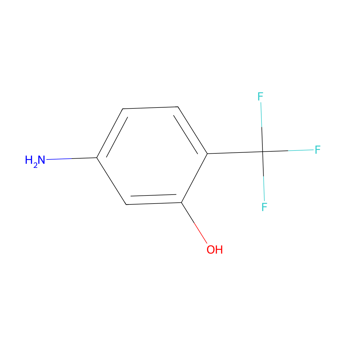 5-Amino-2-trifluoromethyl-phenol molecular structure, CAS 106877-47-8