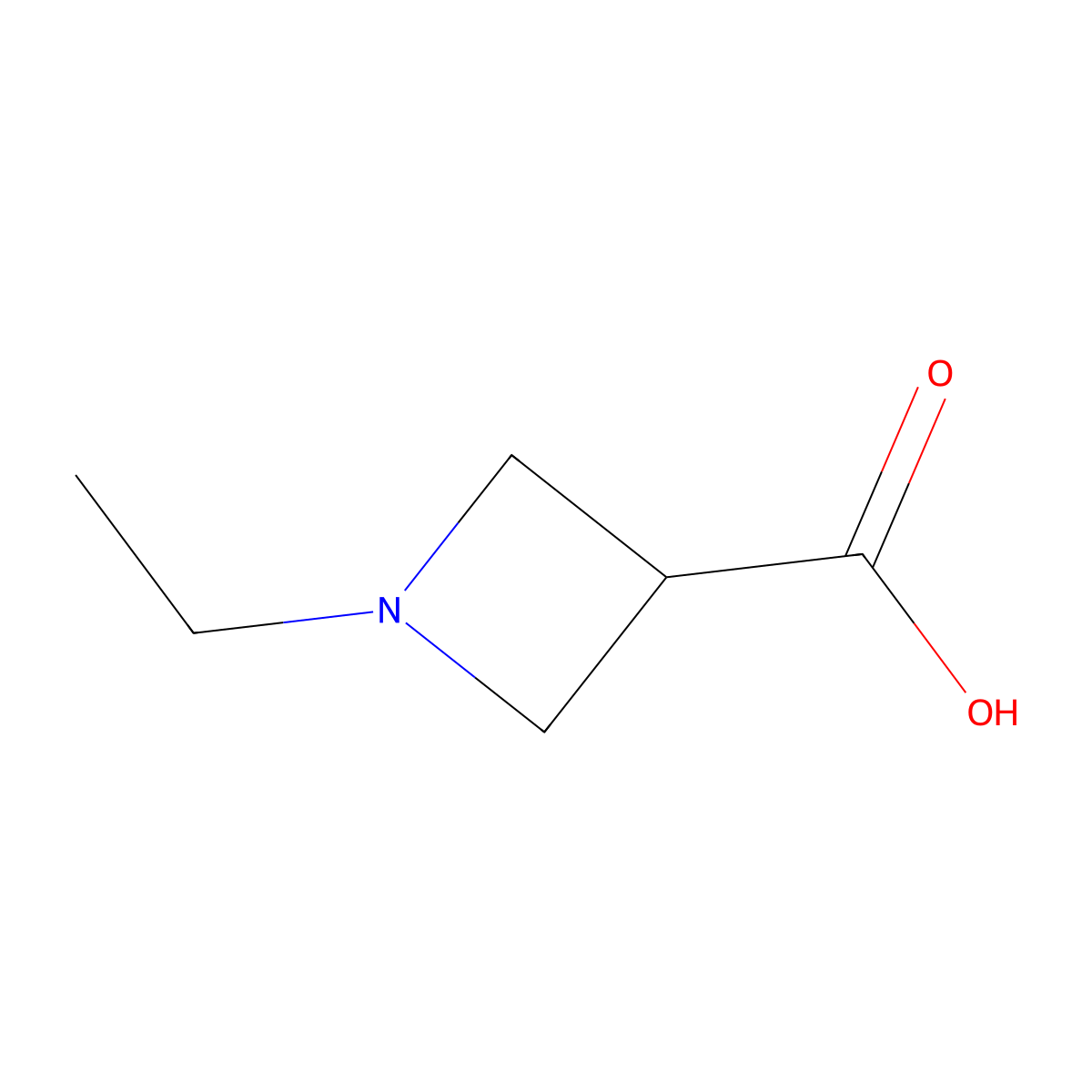 1-Ethyl-3-azetidinecarboxylic acid molecular structure, CAS 106887-13-2