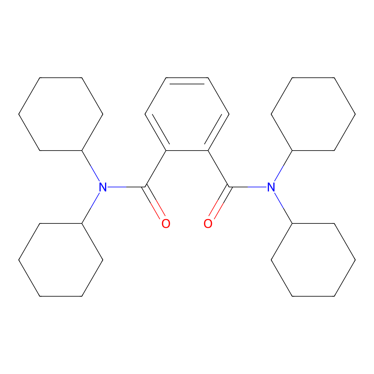 N1,N1,N2,N2-tetracyclohexylphthalamide molecular structure, CAS 106889-92-3