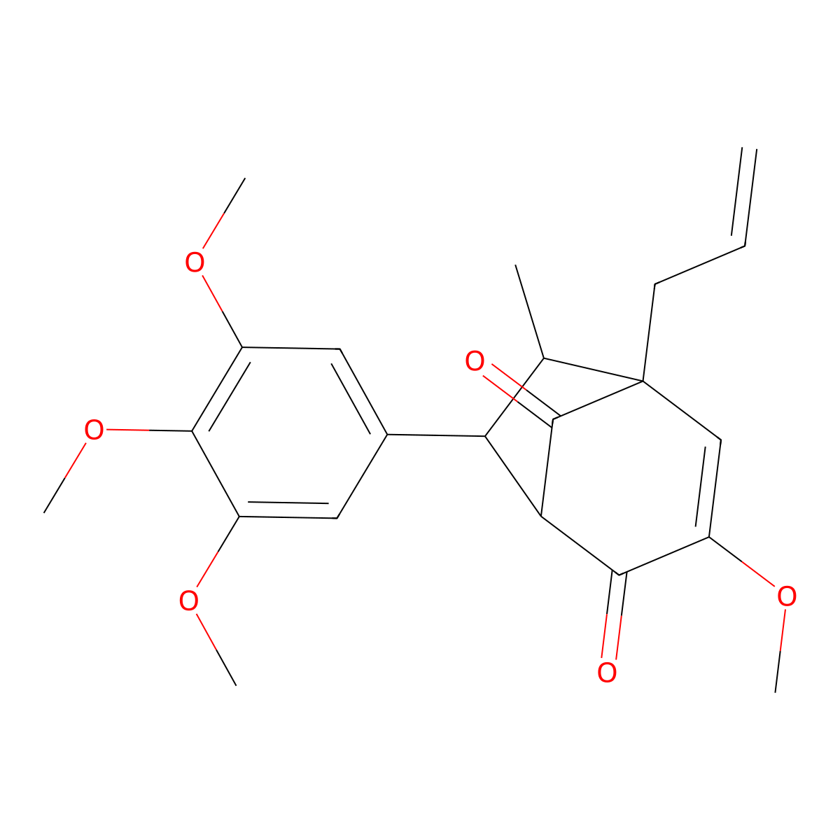 5-Allyl-3-methoxy-6-methyl-7-(3,4,5-trimethoxyphenyl)bicyclo[3.2.1]oct-3-ene-2,8-dione molecular structure, CAS 106894-43-3
