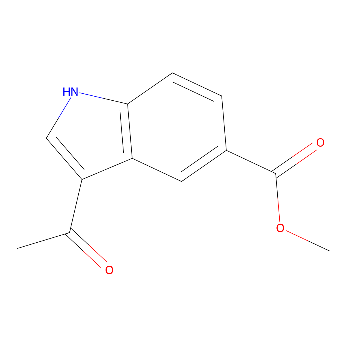 methyl 3-acetyl-1H-indole-5-carboxylate molecular structure, CAS 106896-59-7