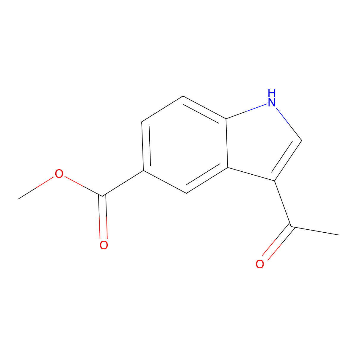 methyl 3-acetyl-1H-indole-5-carboxylate molecular structure, CAS 106896-59-7