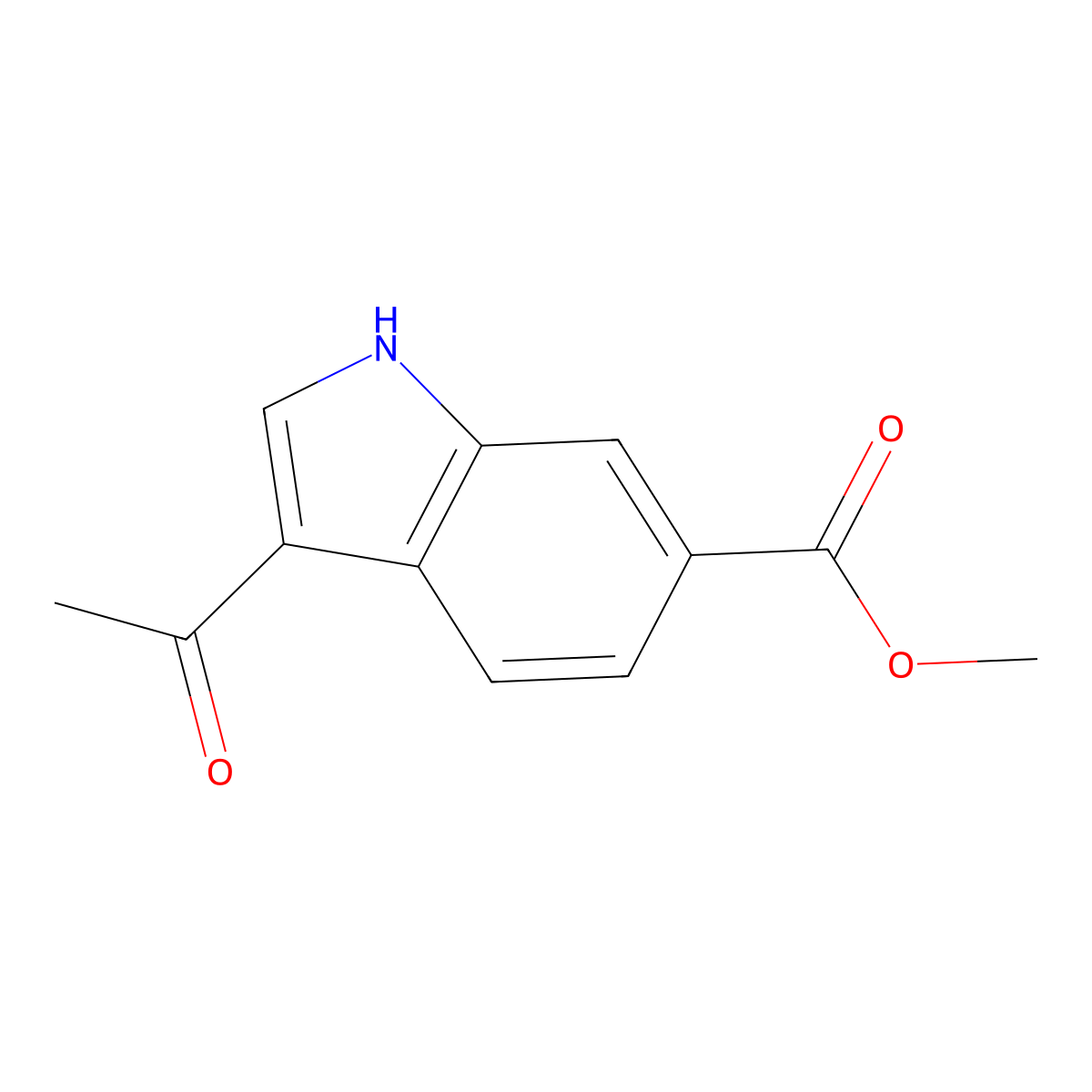 methyl 3-acetyl-1H-indole-6-carboxylate molecular structure, CAS 106896-61-1