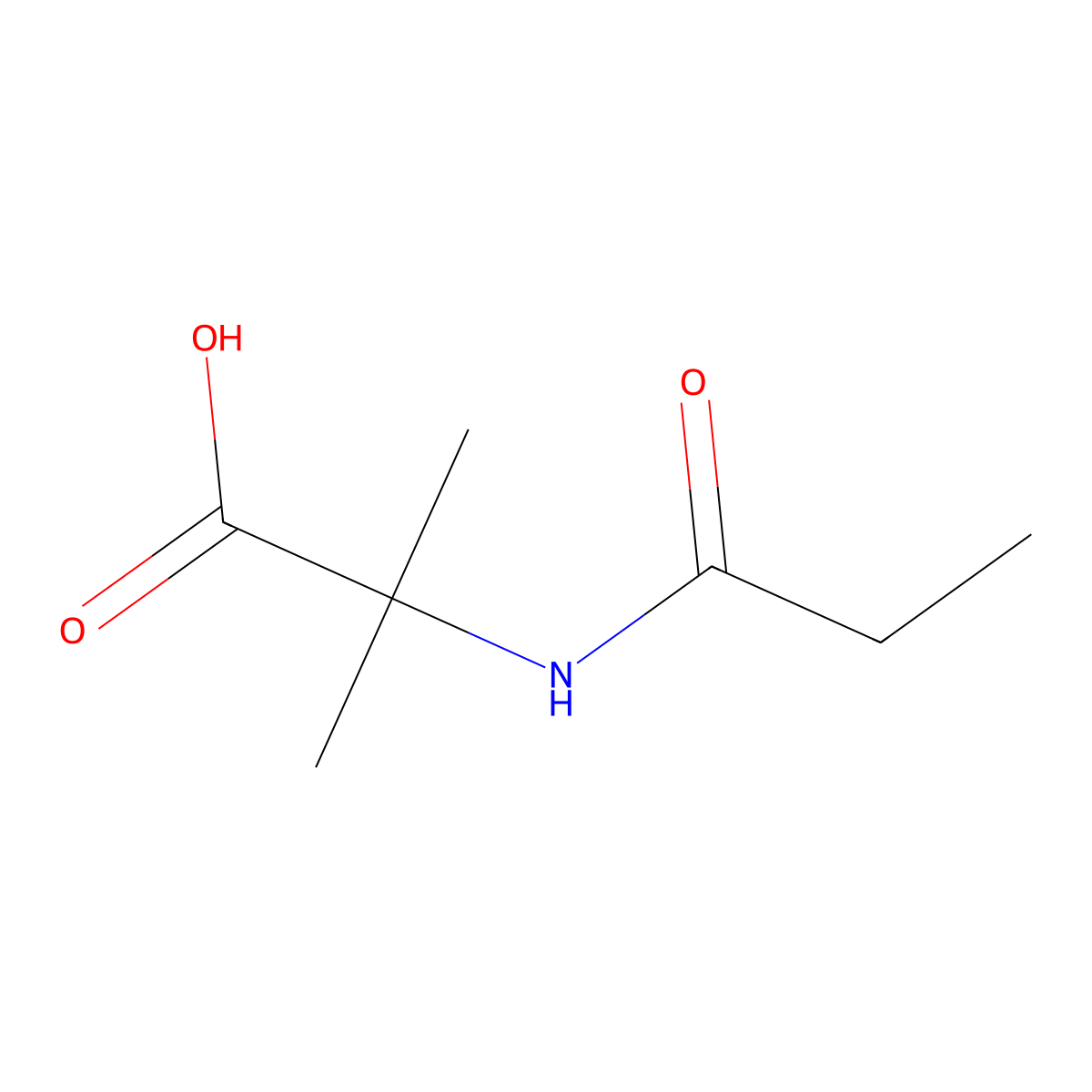 2-Methyl-N-propionylalanine molecular structure, CAS 106897-28-3