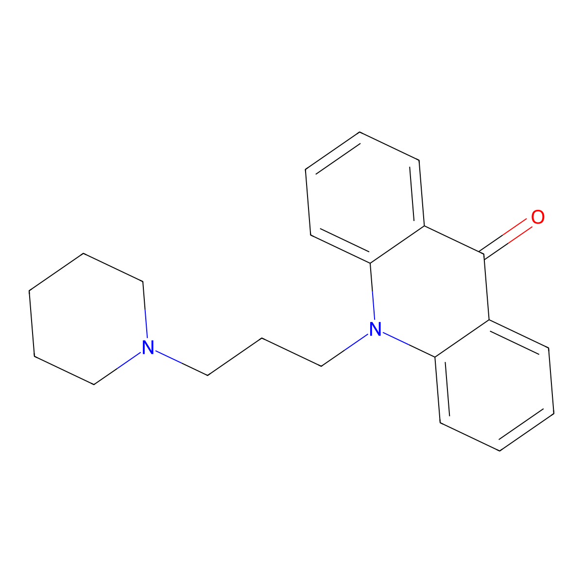 10-[3-(Piperidin-1-yl)propyl]-9,10-dihydroacridin-9-one molecular structure, CAS 106897-37-4