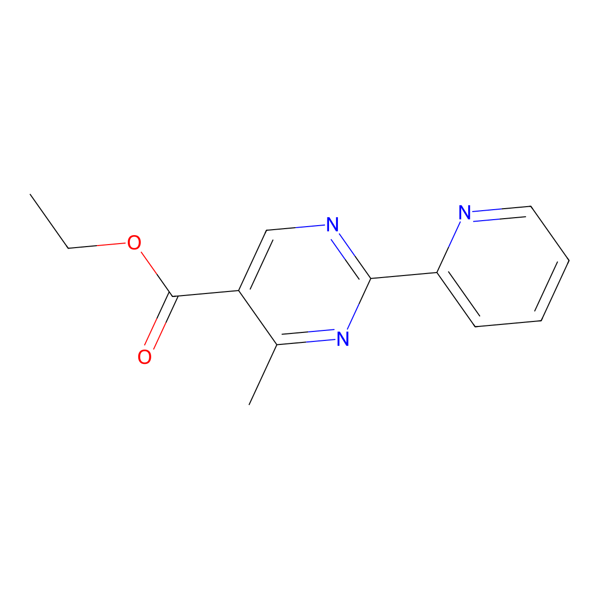 4-Methyl-2-pyridin-2-yl-pyrimidine-5-carboxylic acid ethyl ester molecular structure, CAS 1068974-85-5