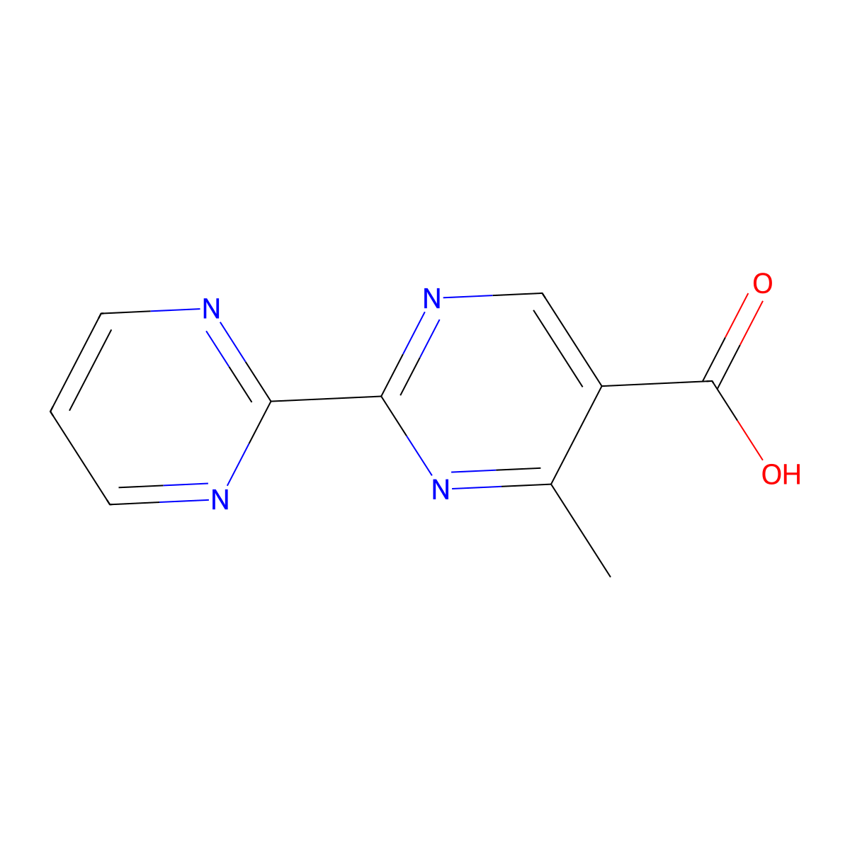 4-Methyl-2-(pyrimidin-2-yl)pyrimidine-5-carboxylic acid molecular structure, CAS 1068975-54-1