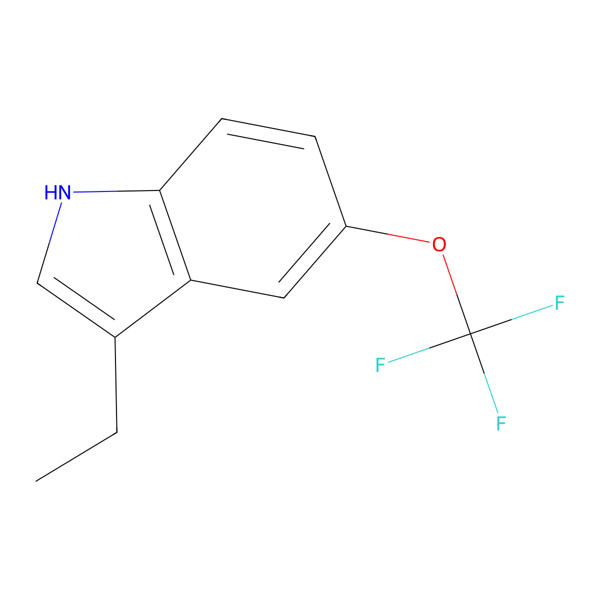 3-ethyl-5-(trifluoromethoxy)-1H-indole molecular structure, CAS 1068975-80-3