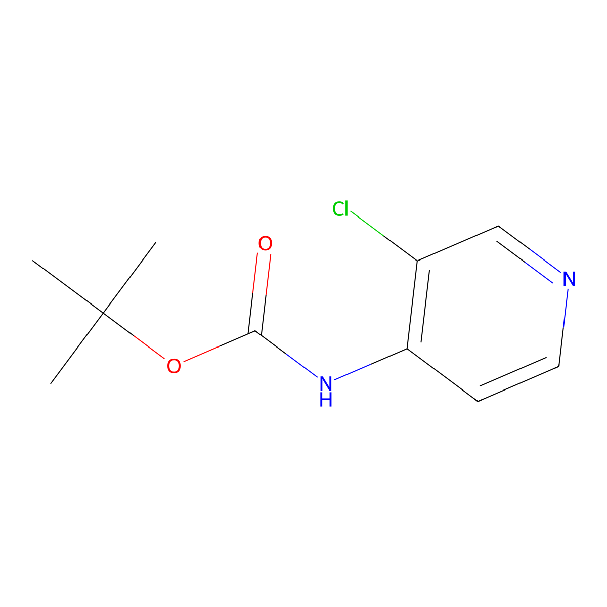 tert-Butyl (3-chloropyridin-4-yl)carbamate molecular structure, CAS 1068976-22-6