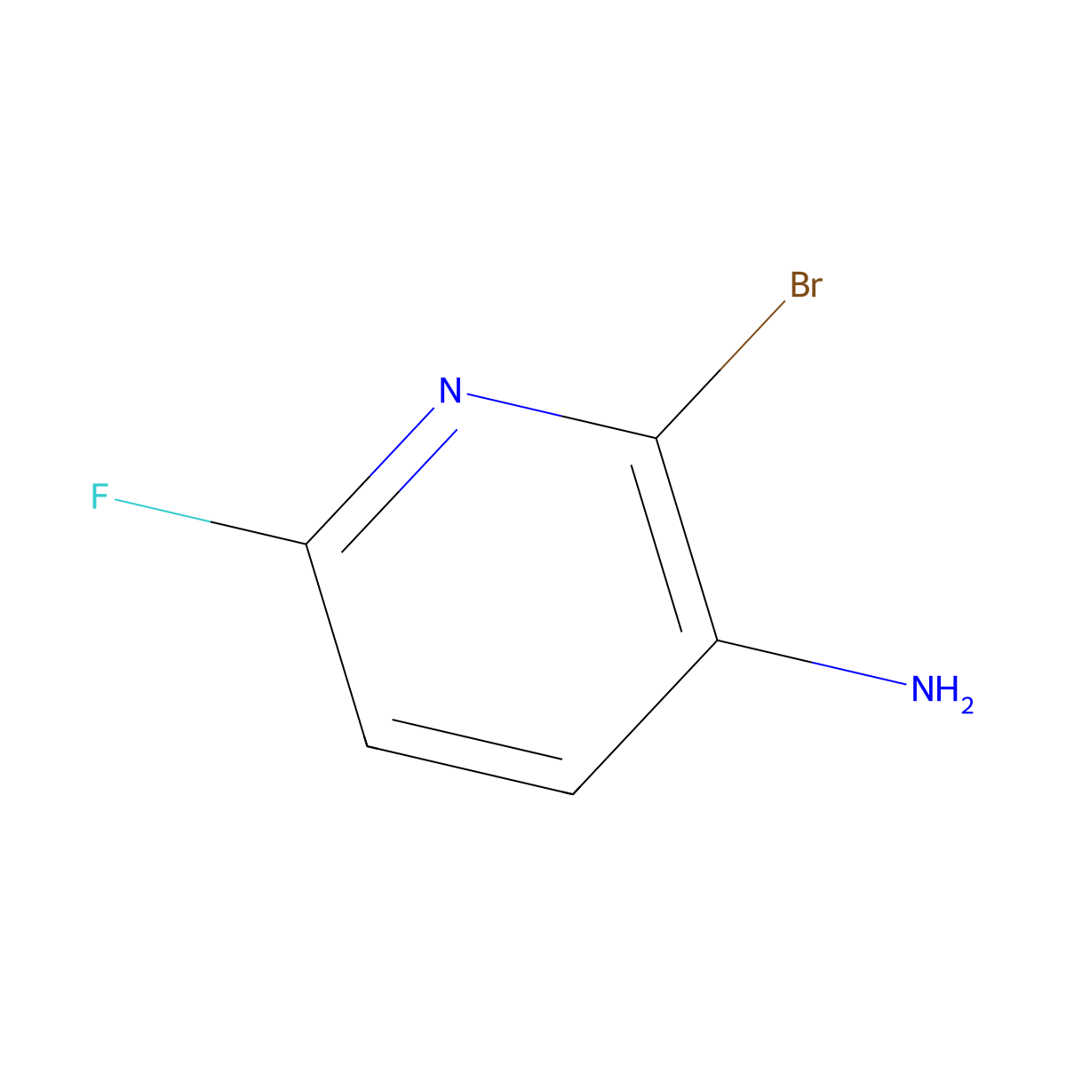 2-Bromo-6-fluoropyridin-3-amine molecular structure, CAS 1068976-51-1