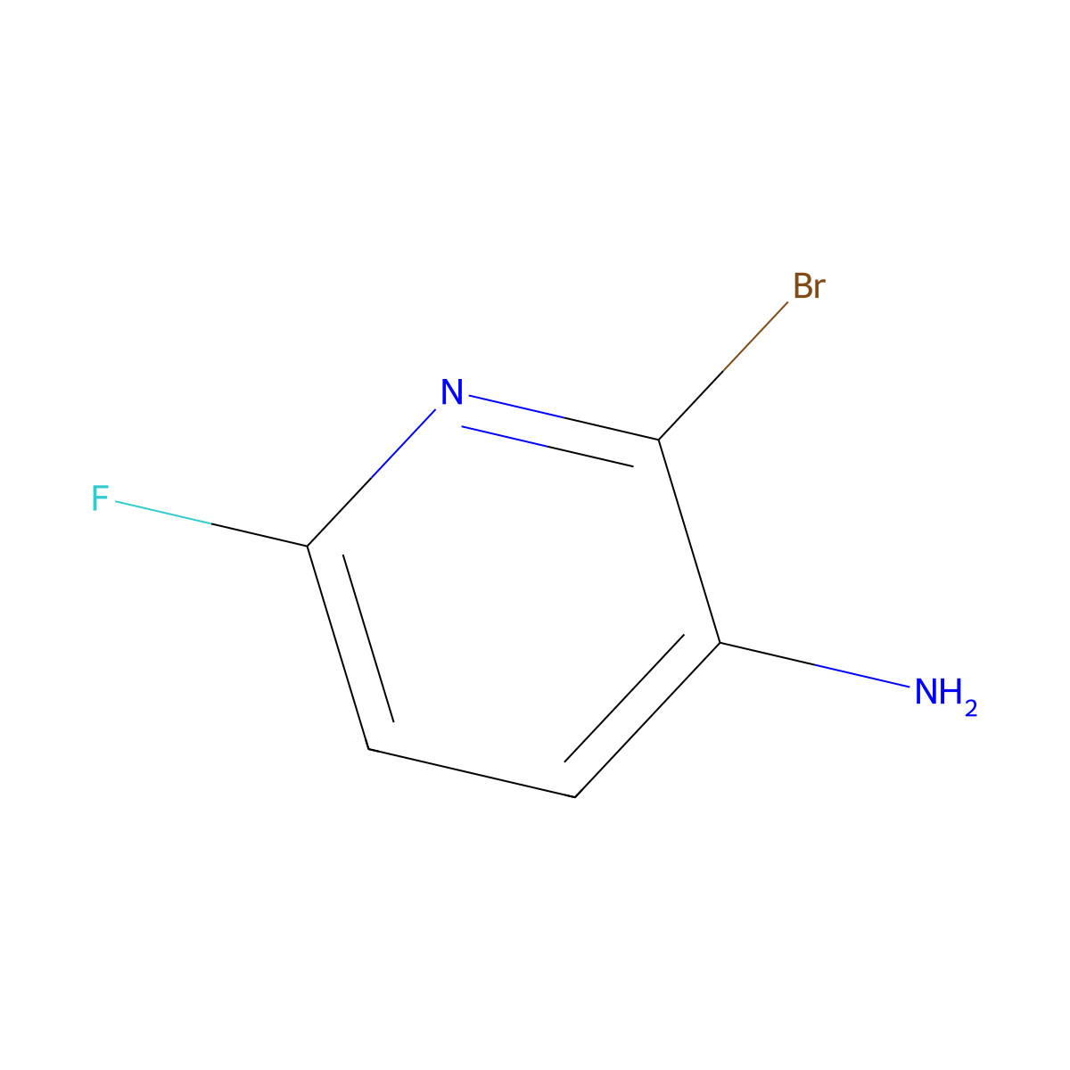 2-Bromo-6-fluoropyridin-3-amine molecular structure, CAS 1068976-51-1