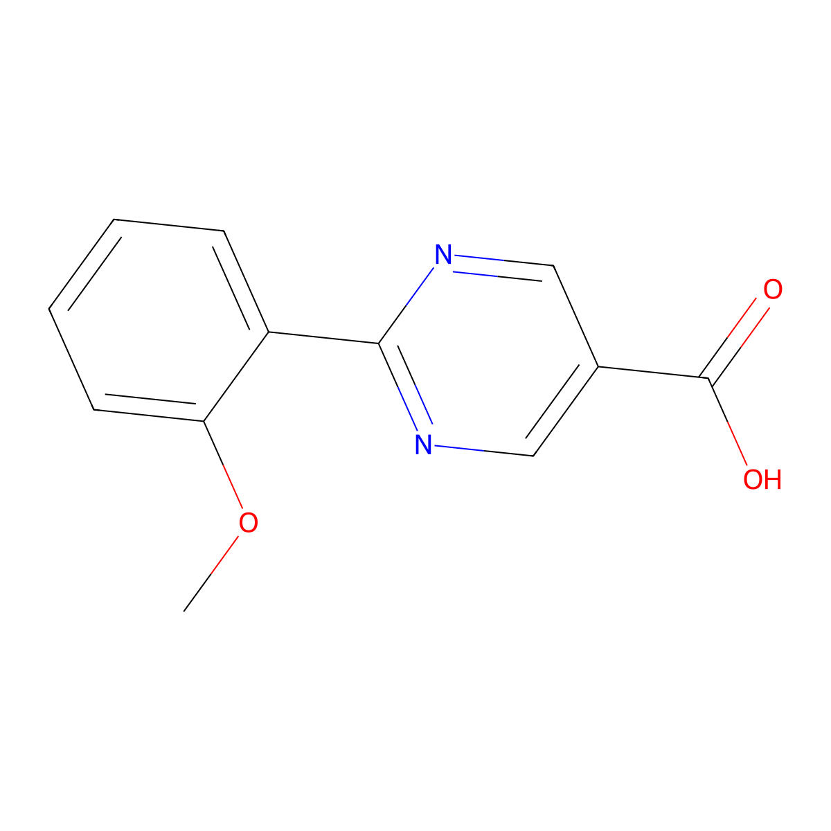 2-(2-Methoxyphenyl)pyrimidine-5-carboxylic acid molecular structure, CAS 1068977-12-7
