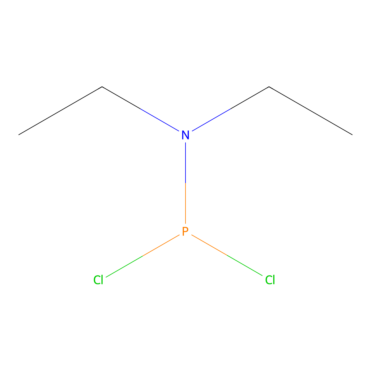 Dichloro(diethylamino)phosphine molecular structure, CAS 1069-08-5