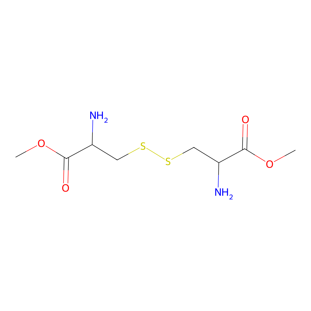 L-Cystine, 1,1'-dimethyl ester molecular structure, CAS 1069-29-0