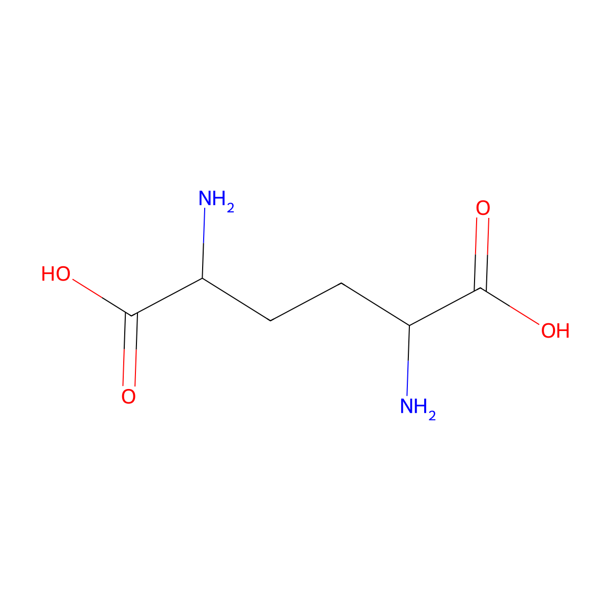 2,5-Diaminohexanedioic acid molecular structure, CAS 1069-33-6
