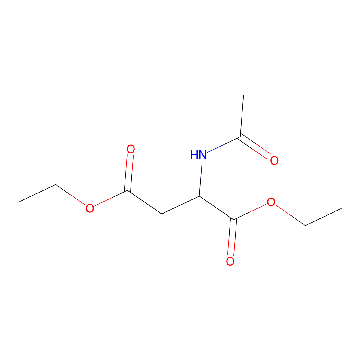 Diethyl 2-acetamidosuccinate molecular structure, CAS 1069-38-1