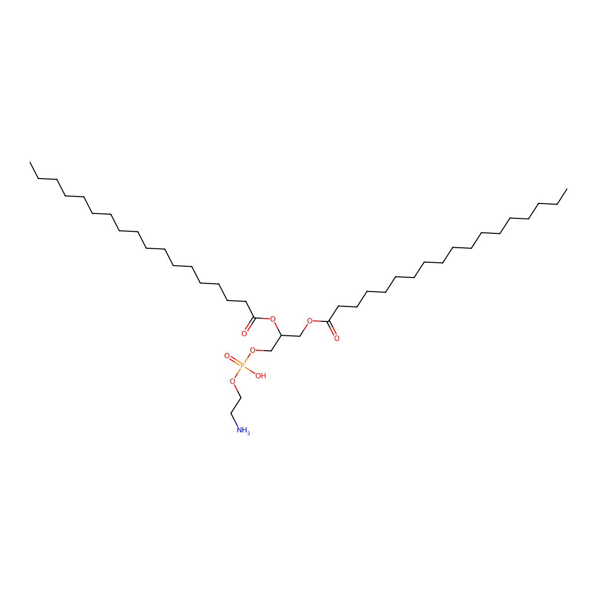 1,2-Distearoyl-sn-glycero-3-phosphoethanolamine molecular structure, CAS 1069-79-0