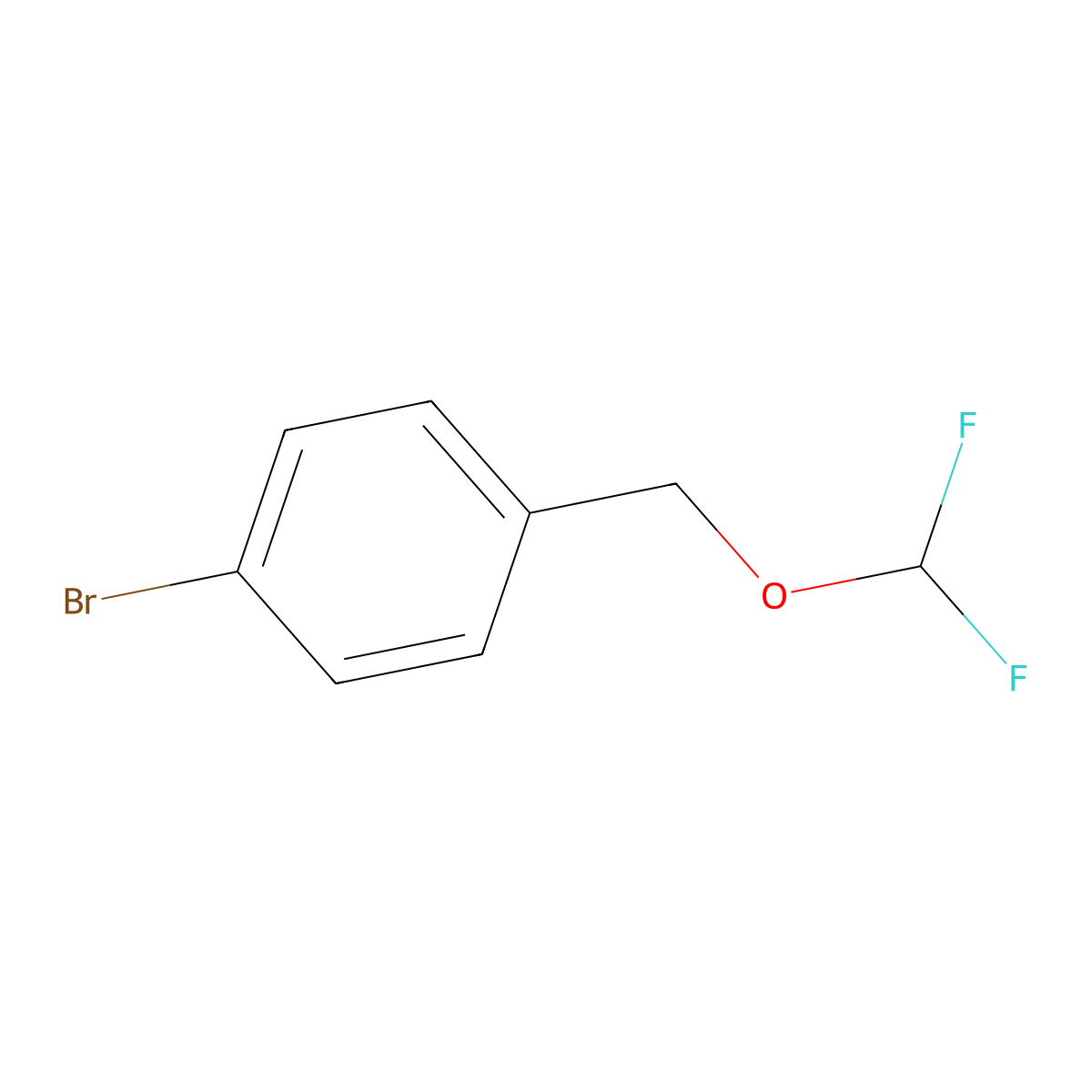 1-Bromo-4-[(difluoromethoxy)methyl]benzene molecular structure, CAS 1069051-44-0