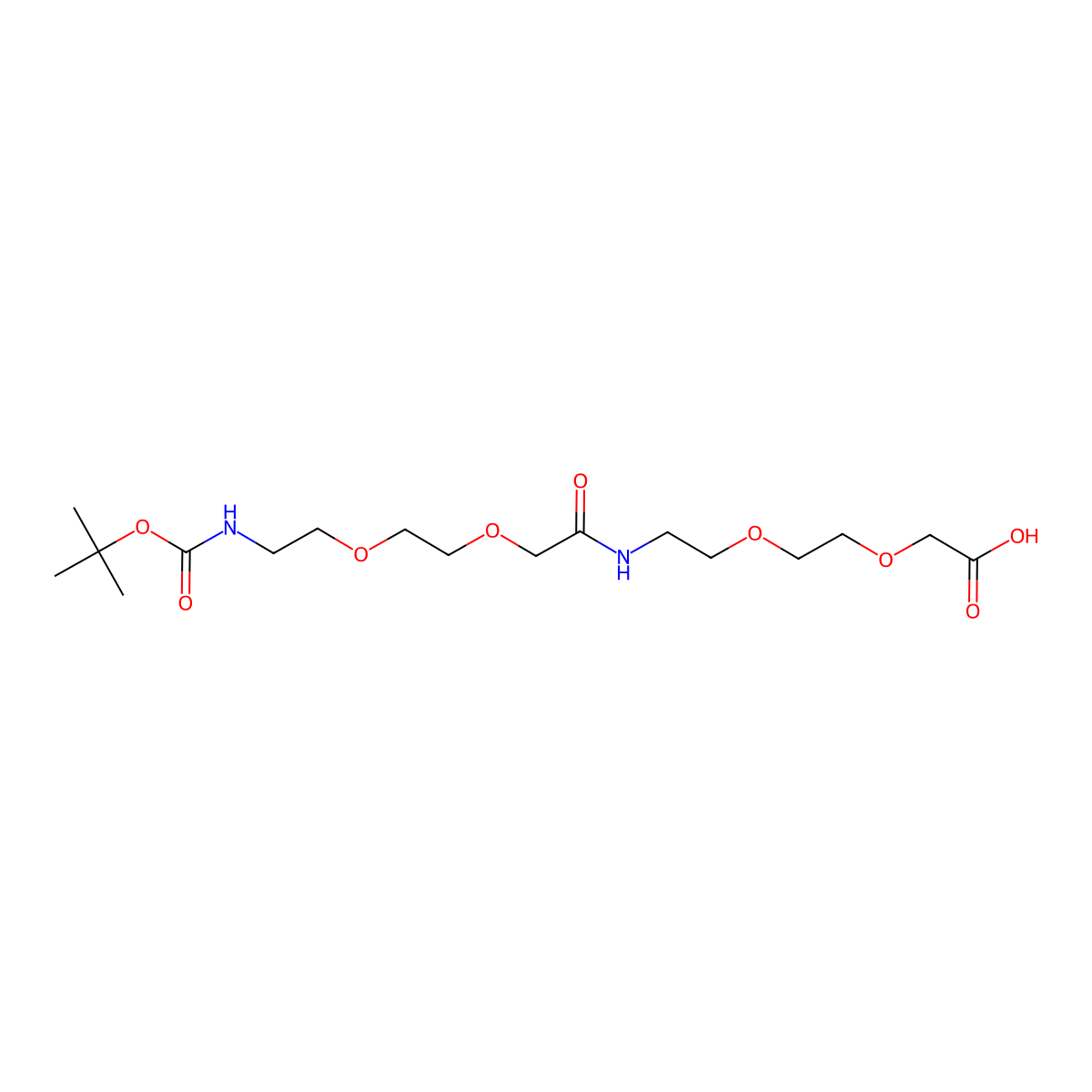 2,2-Dimethyl-4,13-dioxo-3,8,11,17,20-pentaoxa-5,14-diazadocosan-22-oic acid molecular structure, CAS 1069067-08-8
