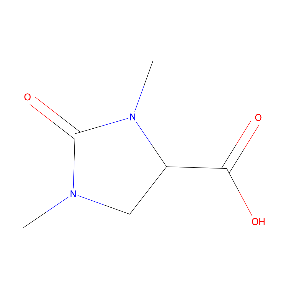 (S)-1,3-dimethyl-2-oxoimidazolidine-4-carboxylic acid molecular structure, CAS 1069090-20-5