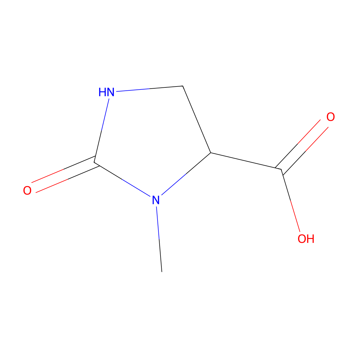 (4S)-3-Methyl-2-oxoimidazolidine-4-carboxylic acid molecular structure, CAS 1069090-27-2