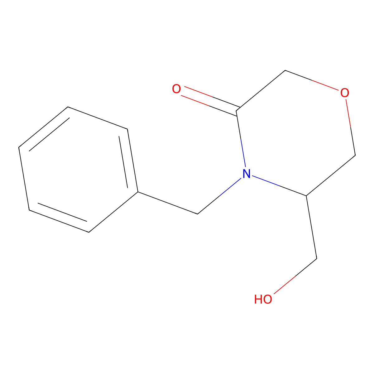 4-Benzyl-5-(hydroxymethyl)morpholin-3-one molecular structure, CAS 106910-80-9