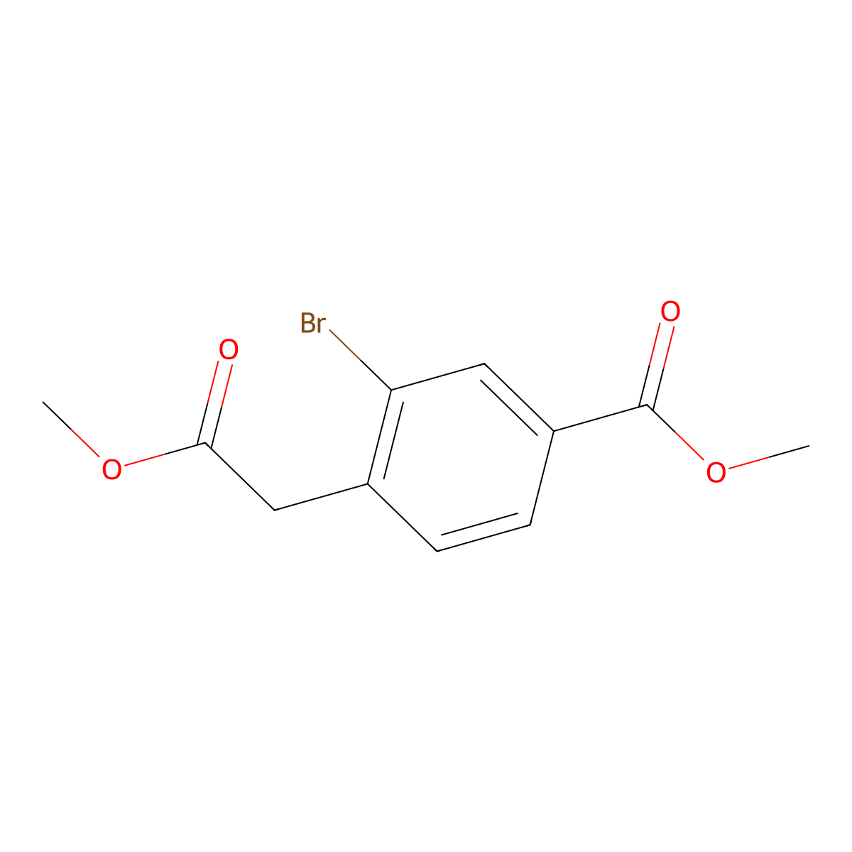 Methyl 3-bromo-4-(2-methoxy-2-oxoethyl)benzoate molecular structure, CAS 1069114-91-5