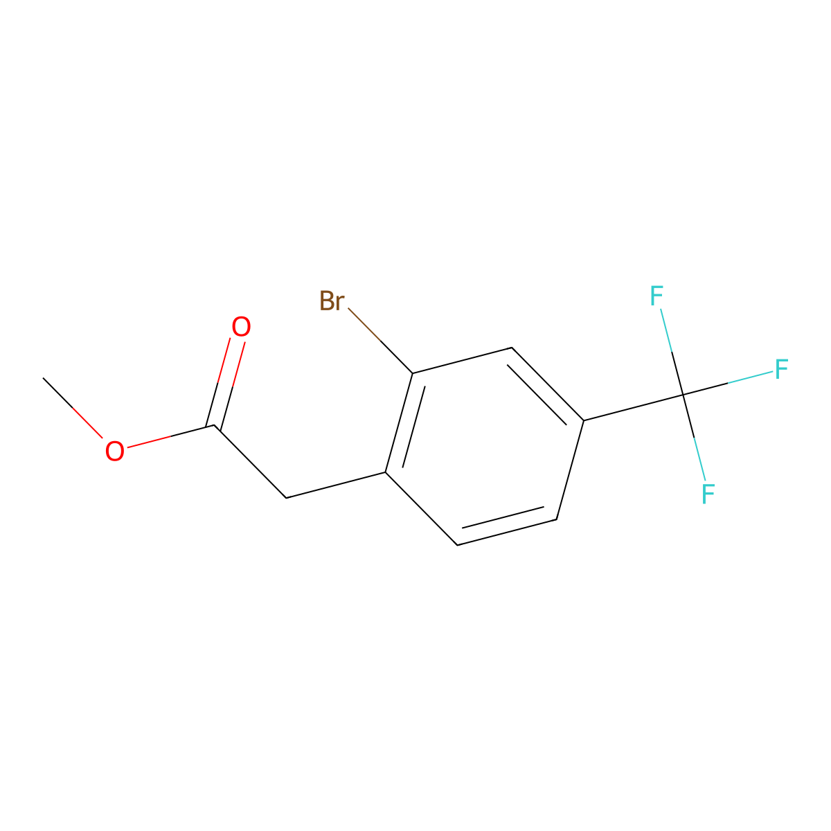 Methyl 2-[2-bromo-4-(trifluoromethyl)phenyl]acetate molecular structure, CAS 1069115-04-3