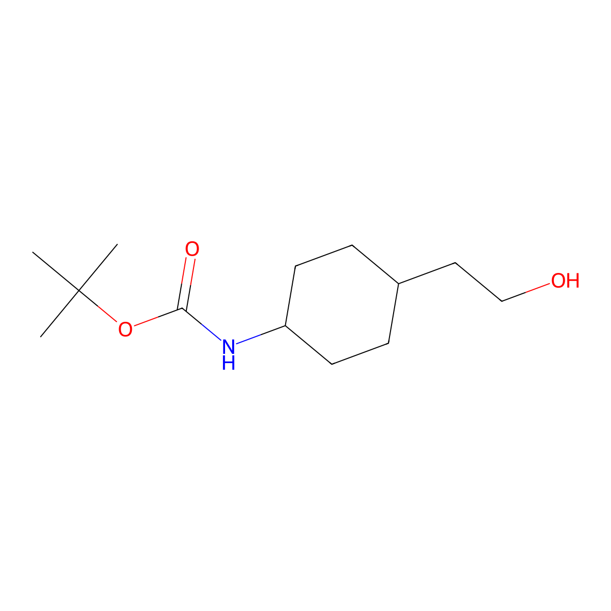 tert-Butyl (trans-4-(2-hydroxyethyl)cyclohexyl)carbamate molecular structure, CAS 1069120-19-9