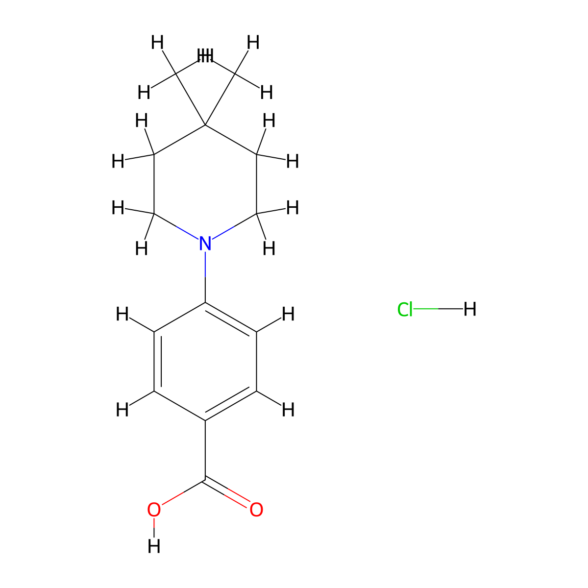 4-(4,4-Dimethylpiperidin-1-yl)benzoic acid hydrochloride molecular structure, CAS 1069135-18-7