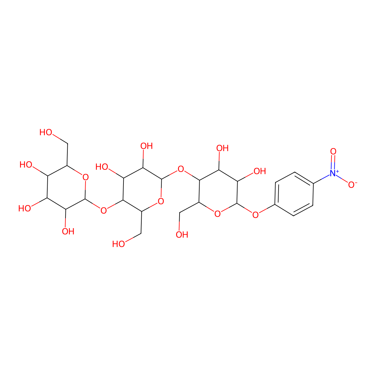 2-[6-[4,5-Dihydroxy-2-(hydroxymethyl)-6-(4-nitrophenoxy)oxan-3-yl]oxy-4,5-dihydroxy-2-(hydroxymethyl)oxan-3-yl]oxy-6-(hydroxymethyl)oxane-3,4,5-triol molecular structure, CAS 106927-48-4