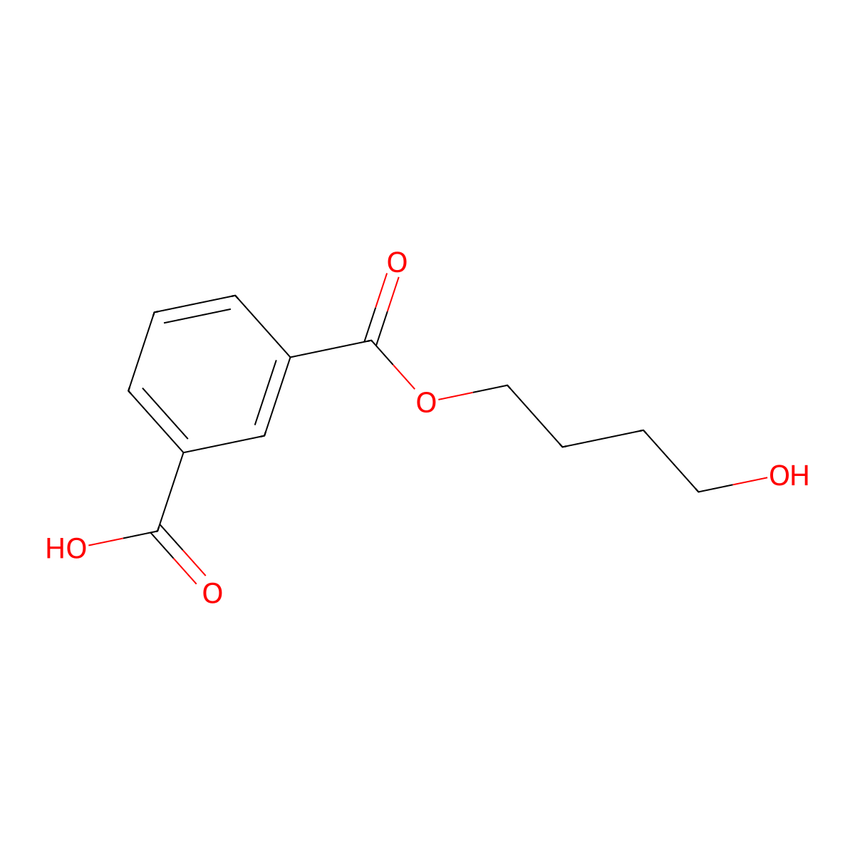 3-(4-Hydroxybutoxycarbonyl)benzoic acid molecular structure, CAS 106929-24-2