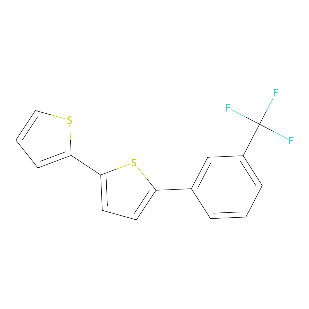 5-[3-(Trifluoromethyl)phenyl]-2,2'-bithiophene molecular structure, CAS 106936-15-6
