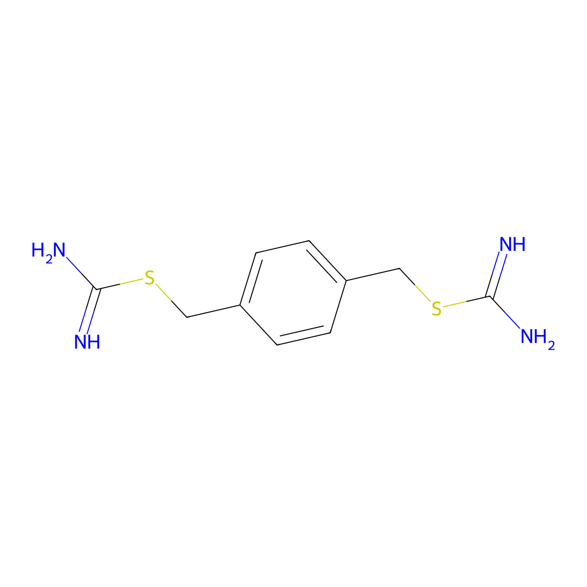 (1,4-Phenylene)bis(methylene) dicarbamimidothioate molecular structure, CAS 106936-71-4