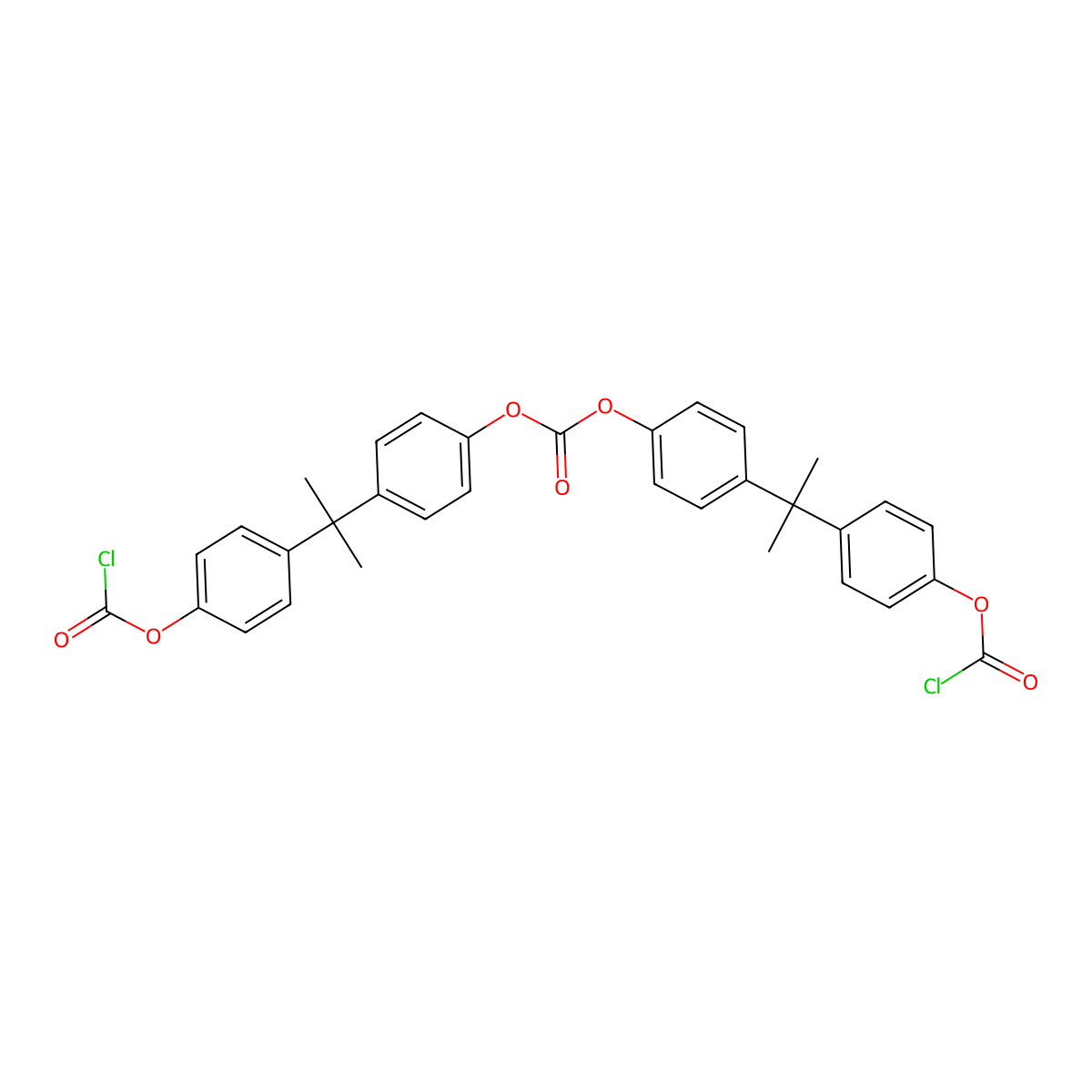 [[[Carbonylbis(oxy)]bis(4,1-phenylene)]bis(propane-2,2-diyl)]bis(4,1-phenylene) Dicarbonochloridate molecular structure, CAS 106938-89-0
