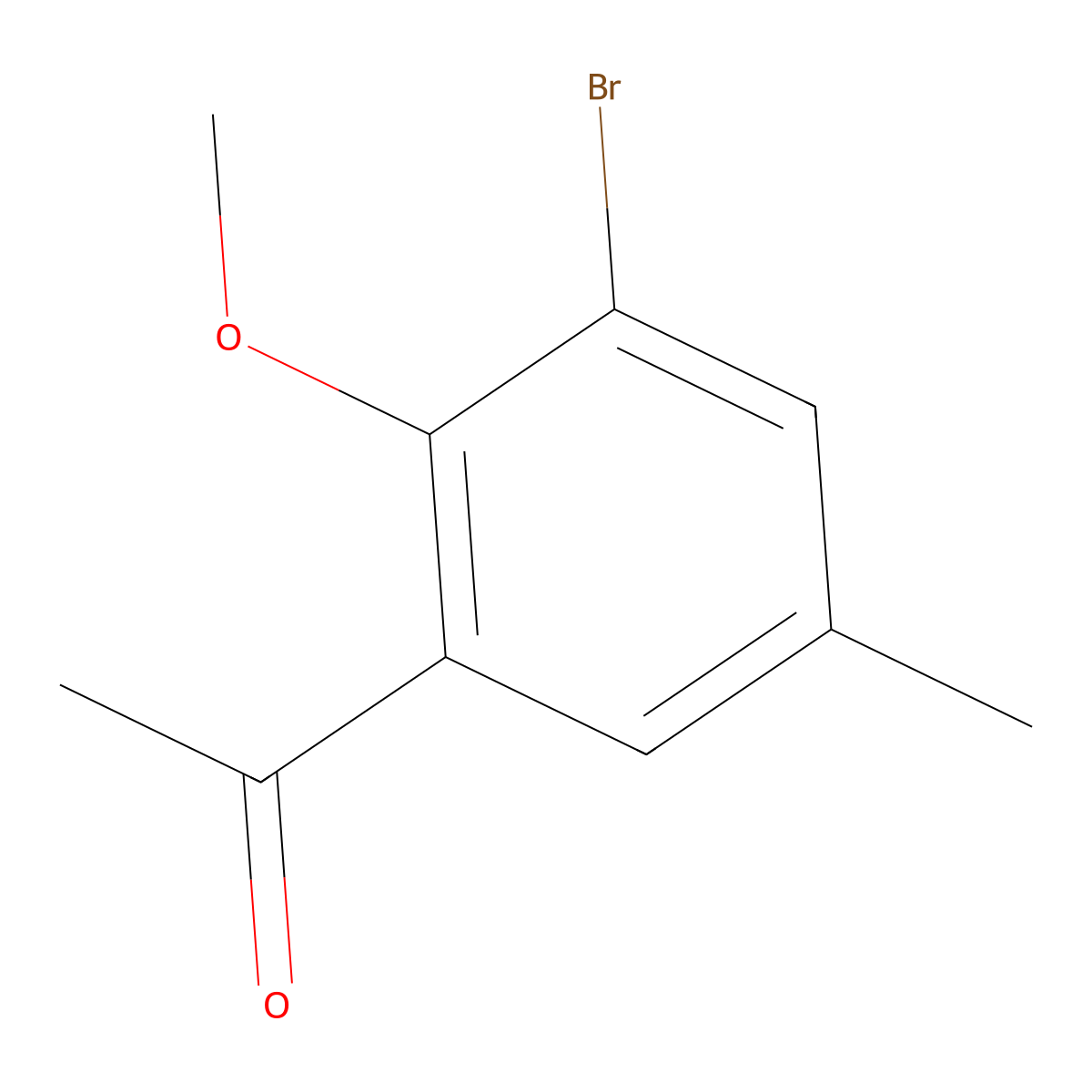 1-(3-Bromo-2-methoxy-5-methylphenyl)ethan-1-one molecular structure, CAS 106942-84-1