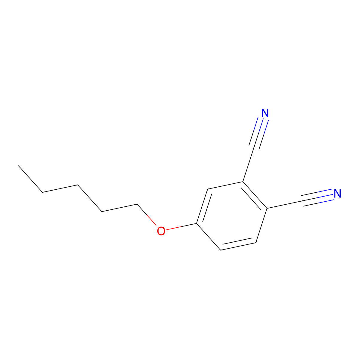4-Pentyloxyphthalonitrile molecular structure, CAS 106943-83-3