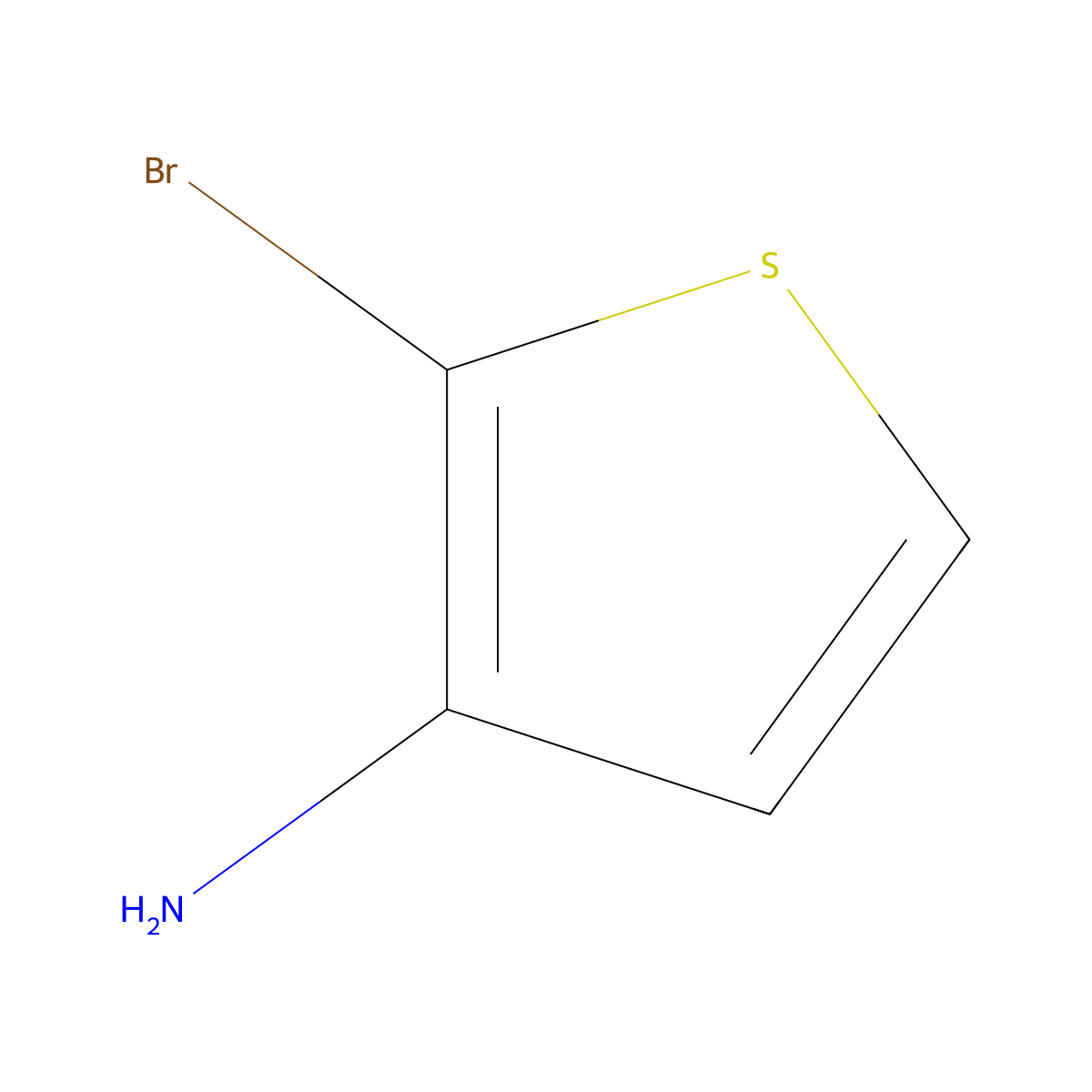 2-Bromothiophen-3-amine molecular structure, CAS 106944-13-2