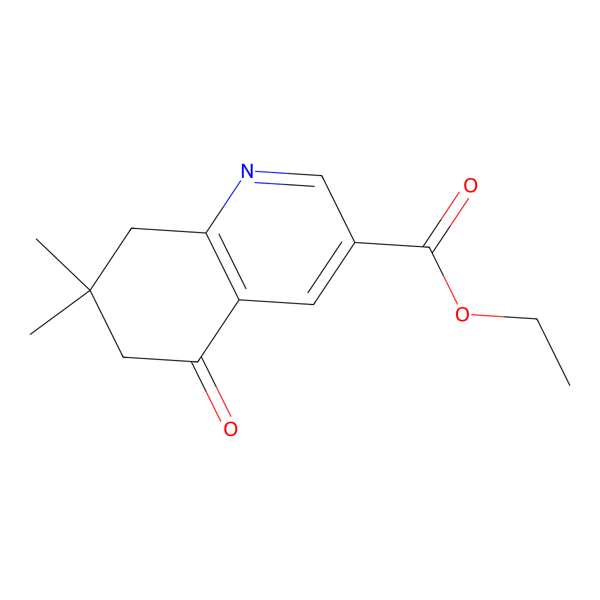 Ethyl 7,7-dimethyl-5-oxo-5,6,7,8-tetrahydroquinoline-3-carboxylate molecular structure, CAS 106944-52-9