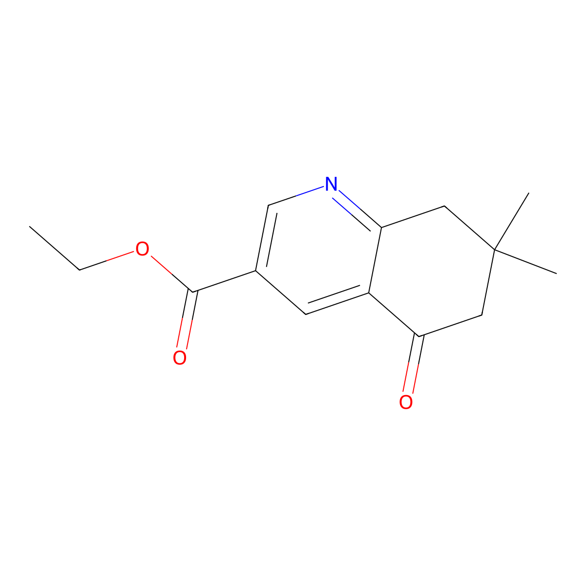 Ethyl 7,7-dimethyl-5-oxo-5,6,7,8-tetrahydroquinoline-3-carboxylate molecular structure, CAS 106944-52-9