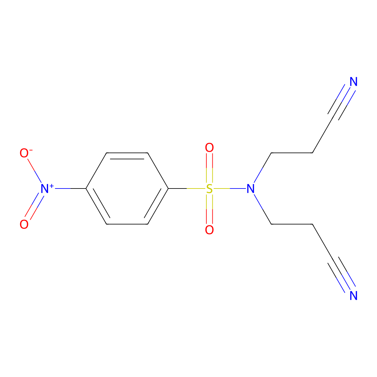 N,N-bis(2-cyanoethyl)-4-nitrobenzenesulfonamide molecular structure, CAS 106949-45-5