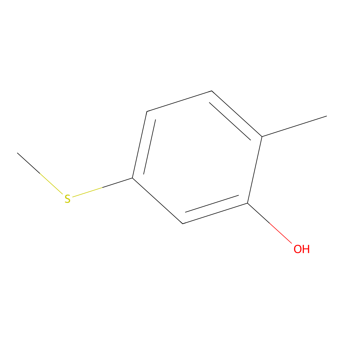 2-Methyl-5-(methylthio)phenol molecular structure, CAS 106949-89-7
