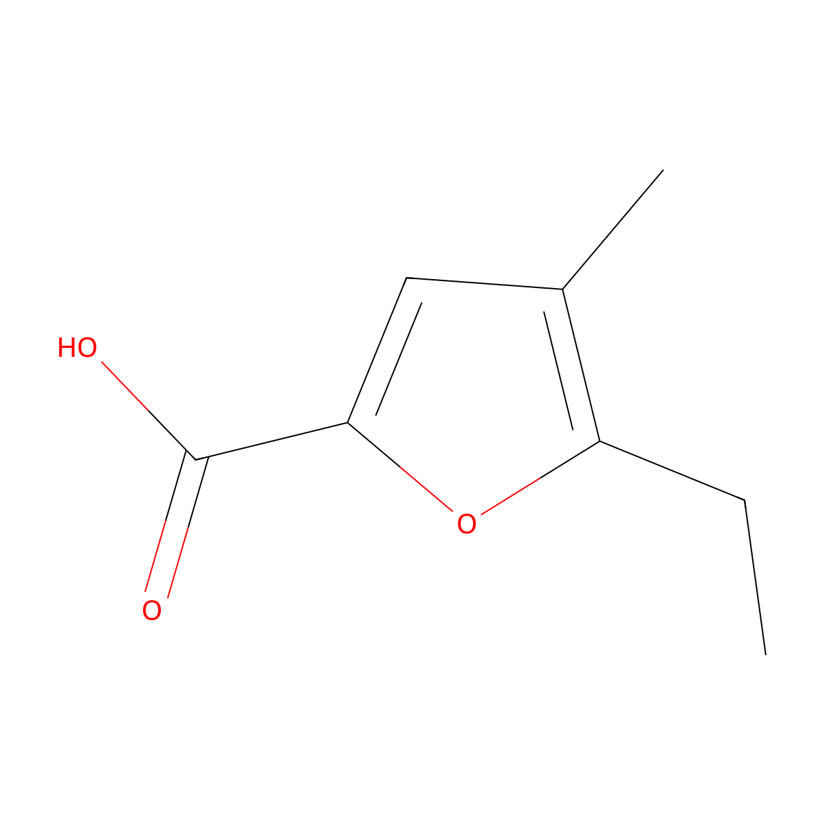 5-Ethyl-4-methylfuran-2-carboxylic acid molecular structure, CAS 106949-97-7