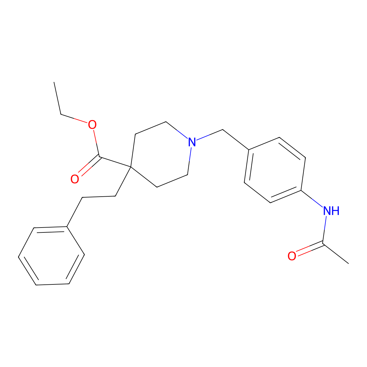 Ethyl 1-((4-acetamidophenyl)methyl)-4-(2-phenylethyl)piperidine-4-carboxylate molecular structure, CAS 1069498-96-9
